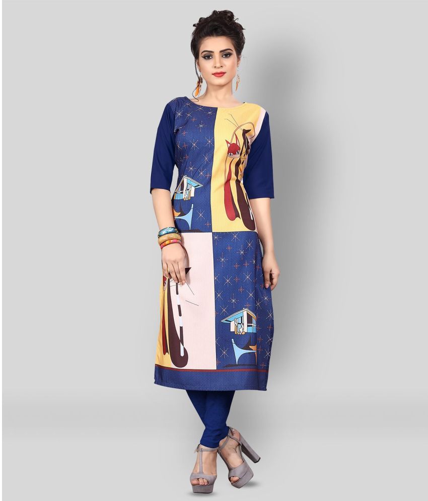     			Jiya Enterprise - Multicolor Crepe Women's Straight Kurti ( Pack of 1 )