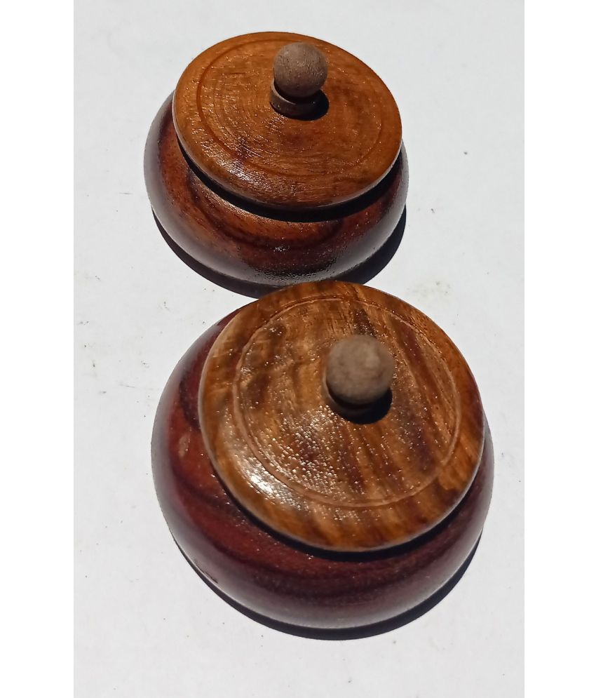     			SWH Brown Wood Sindoor Box - Pack of 2