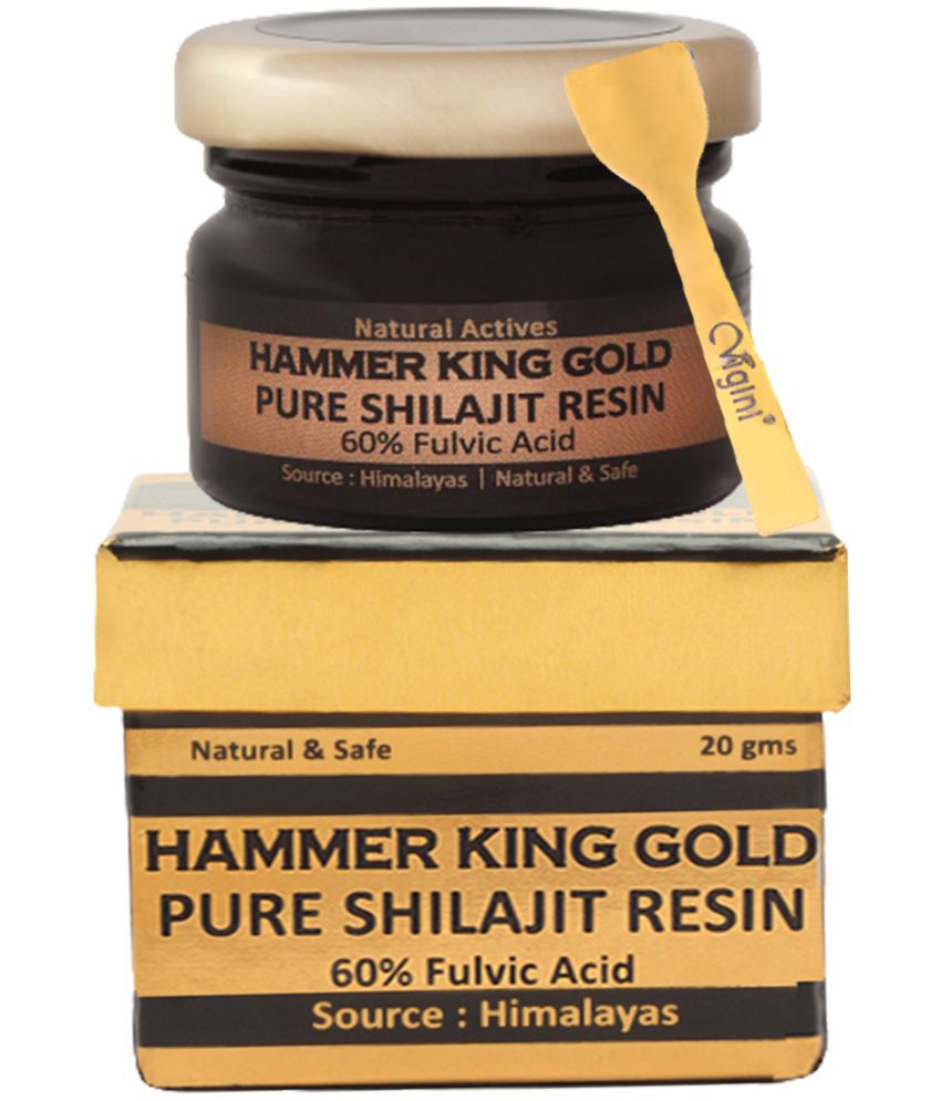 Vigini Hammer king Gold Pure Shilajit Premium Original 60% Fulvic Resin form for Men&Women.Help in Increasing Stamina Power Strength Energy Improves Performance & Vigour Sharpens memory and Relieves daily Stress, Reduces Signs of Ageing