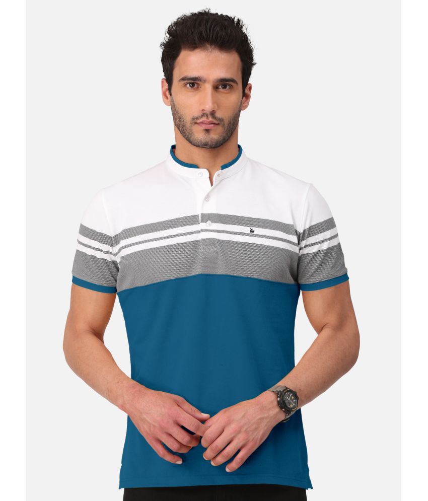     			BULLMER - Turquoise Cotton Blend Regular Fit Men's T-Shirt ( Pack of 1 )