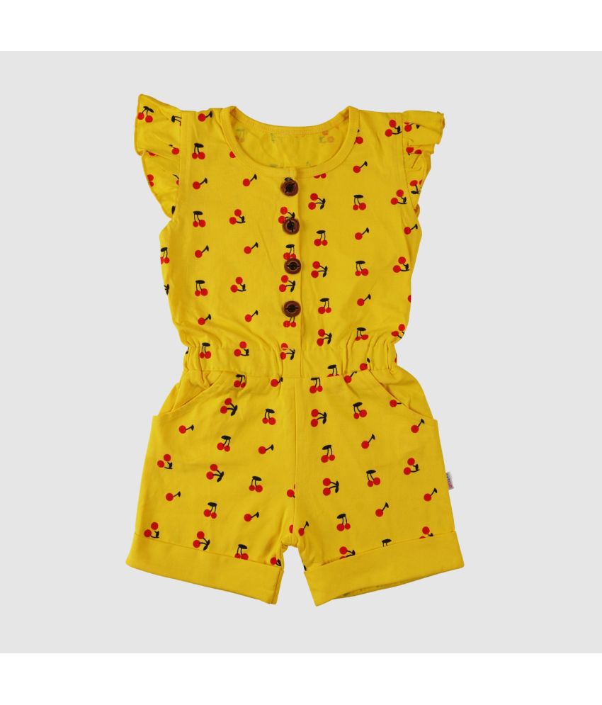     			CATCUB - Yellow Cotton Girls Jumpsuit ( Pack of 1 )