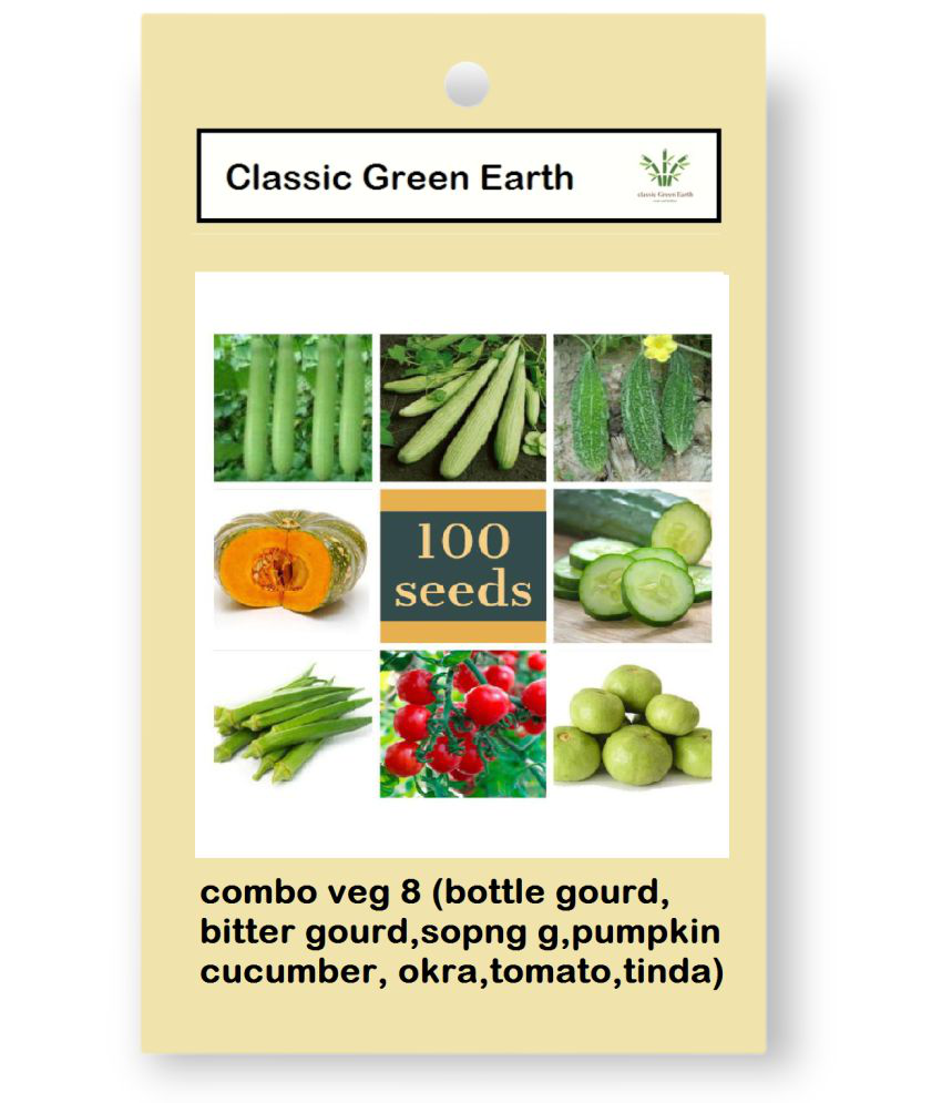     			CLASSIC GREEN EARTH - Vegetable Seeds ( combo 8 tinda tomato spong g bottel100 seeds )