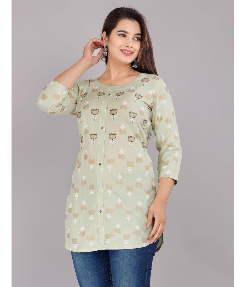     			HIGHLIGHT FASHION EXPORT - Green Rayon Women's Straight Kurti ( Pack of 1 )