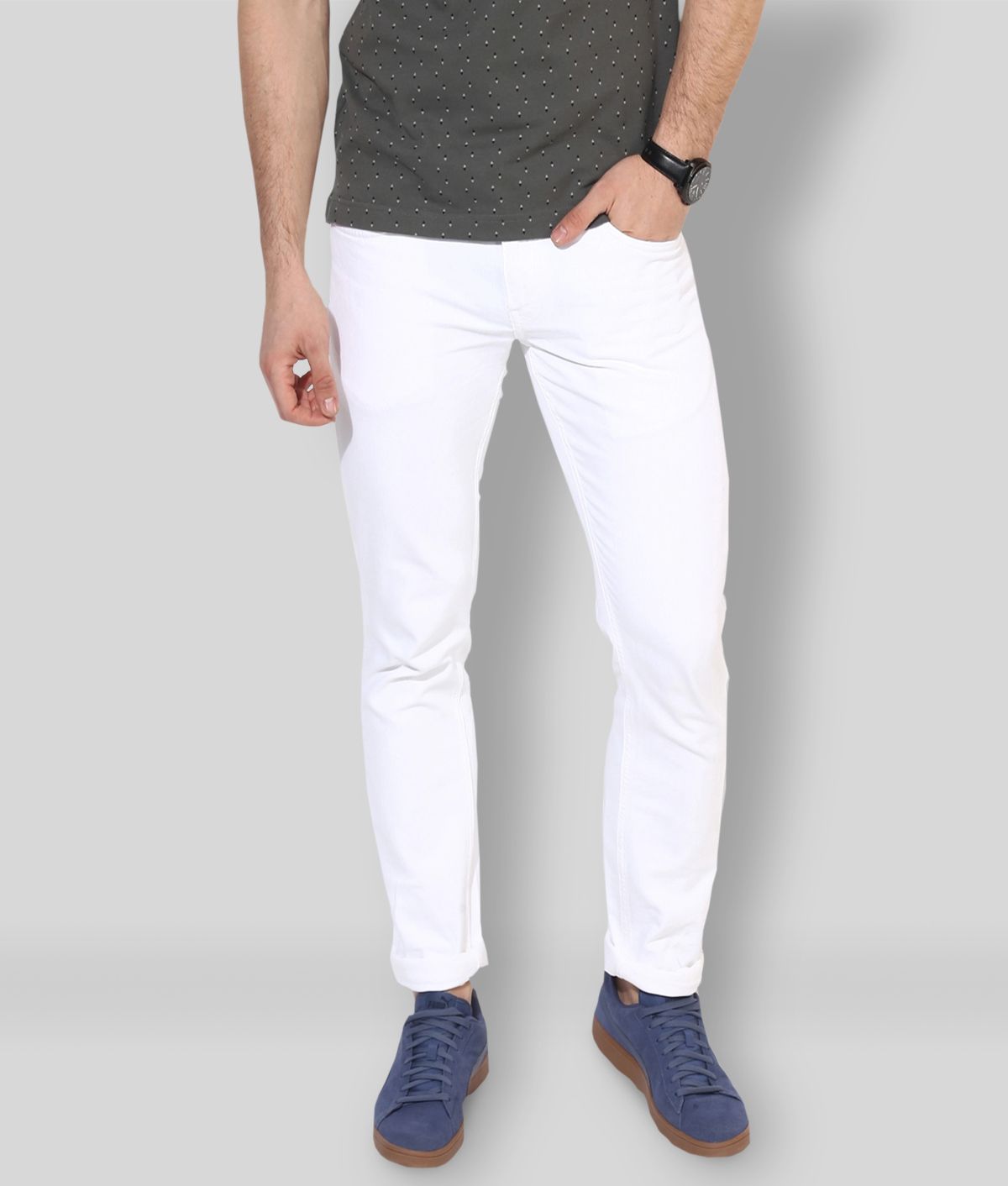     			X20 Jeans - White Cotton Blend Skinny Fit Men's Jeans ( Pack of 1 )