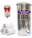 APEIRON STAINLESS STEEL WATER FILTER WITH 3 CERAMIC CANDLE 24 litres Gravity Water Purifier