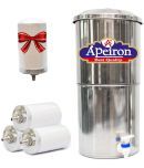 APEIRON STAINLESS STEEL WATER FILTER 3 CERAMIC CANDLES 27 litres Gravity Water Purifier