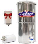 APEIRON STAINLESS STEEL WATER FILTER WITH 1 CERAMIC CANDLE 16 litres Gravity Water Purifier