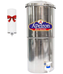 APEIRON STAINLESS STEEL WATER FILTER WITH 1 NEW CANDLE 16 litres Gravity Water Purifier