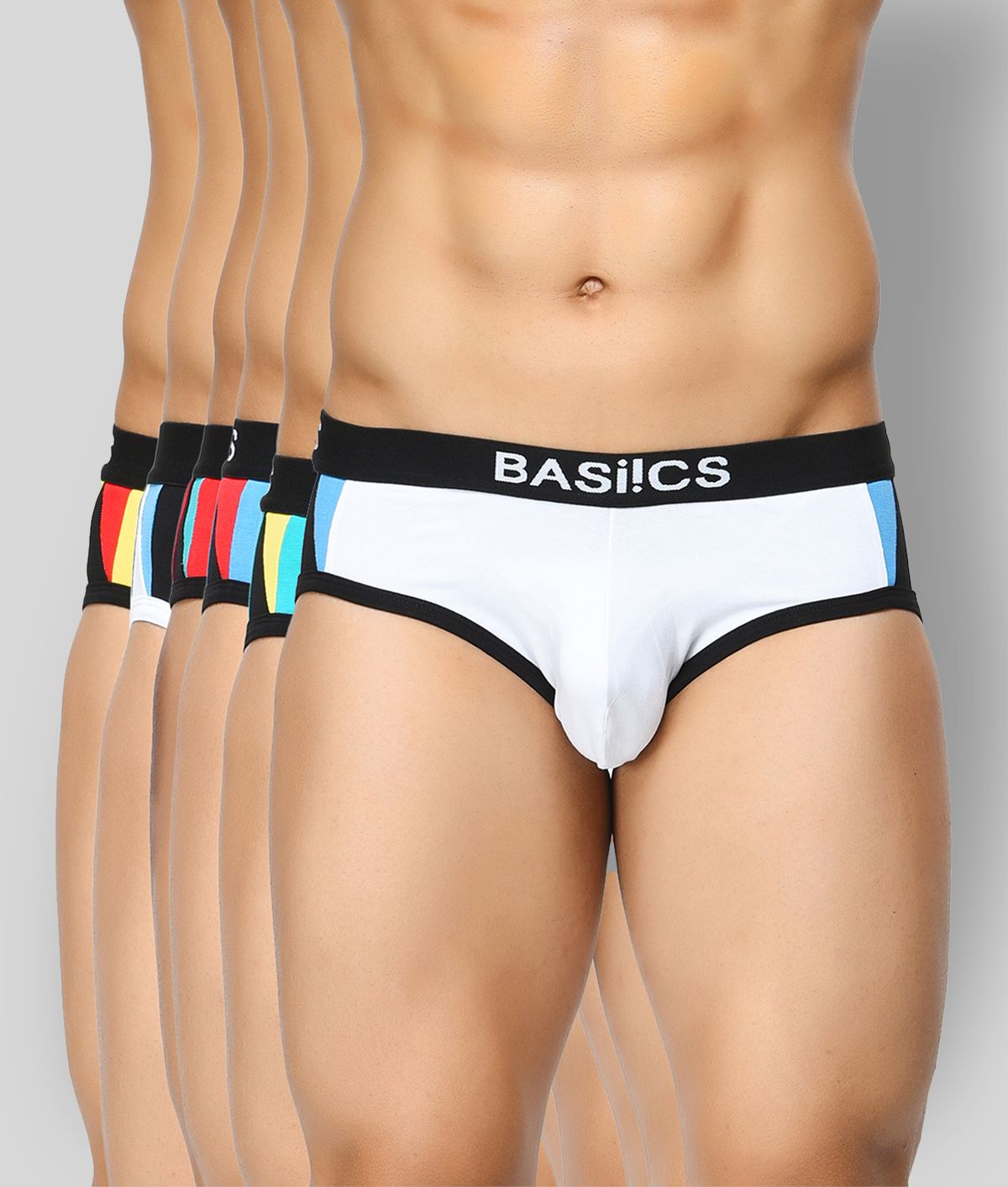     			BASIICS By La Intimo - Multicolor Cotton Men's Briefs ( Pack of 6 )