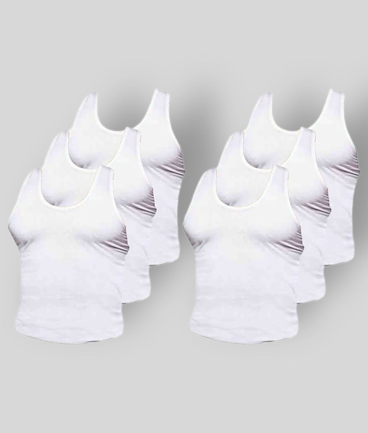     			Dixcy - White Cotton Men's Vest ( Pack of 6 )