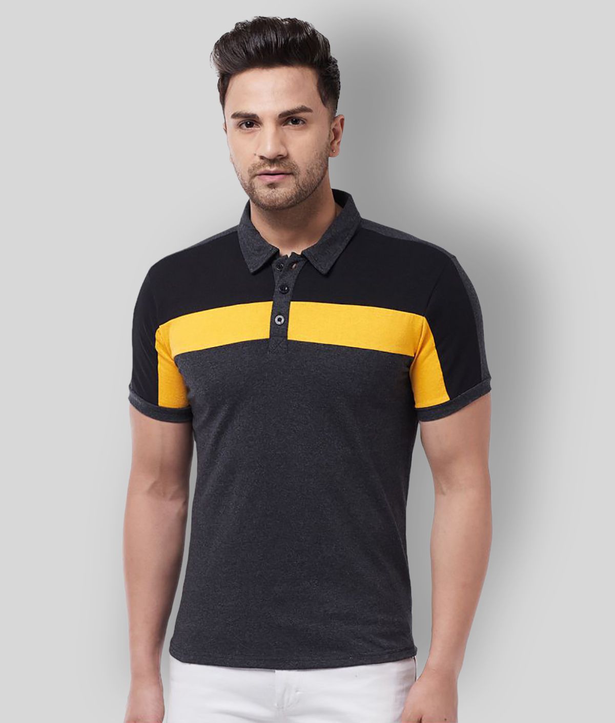     			Gritstones - Black Cotton Regular Fit Men's Polo T Shirt ( Pack of 1 )