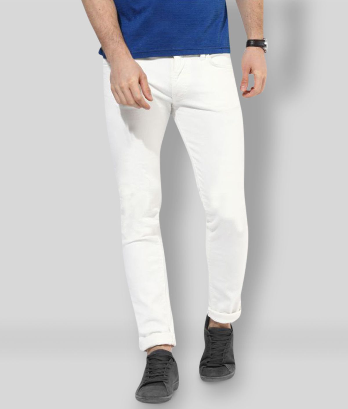     			HALOGEN - White Cotton Blend Skinny Fit Men's Jeans ( Pack of 1 )