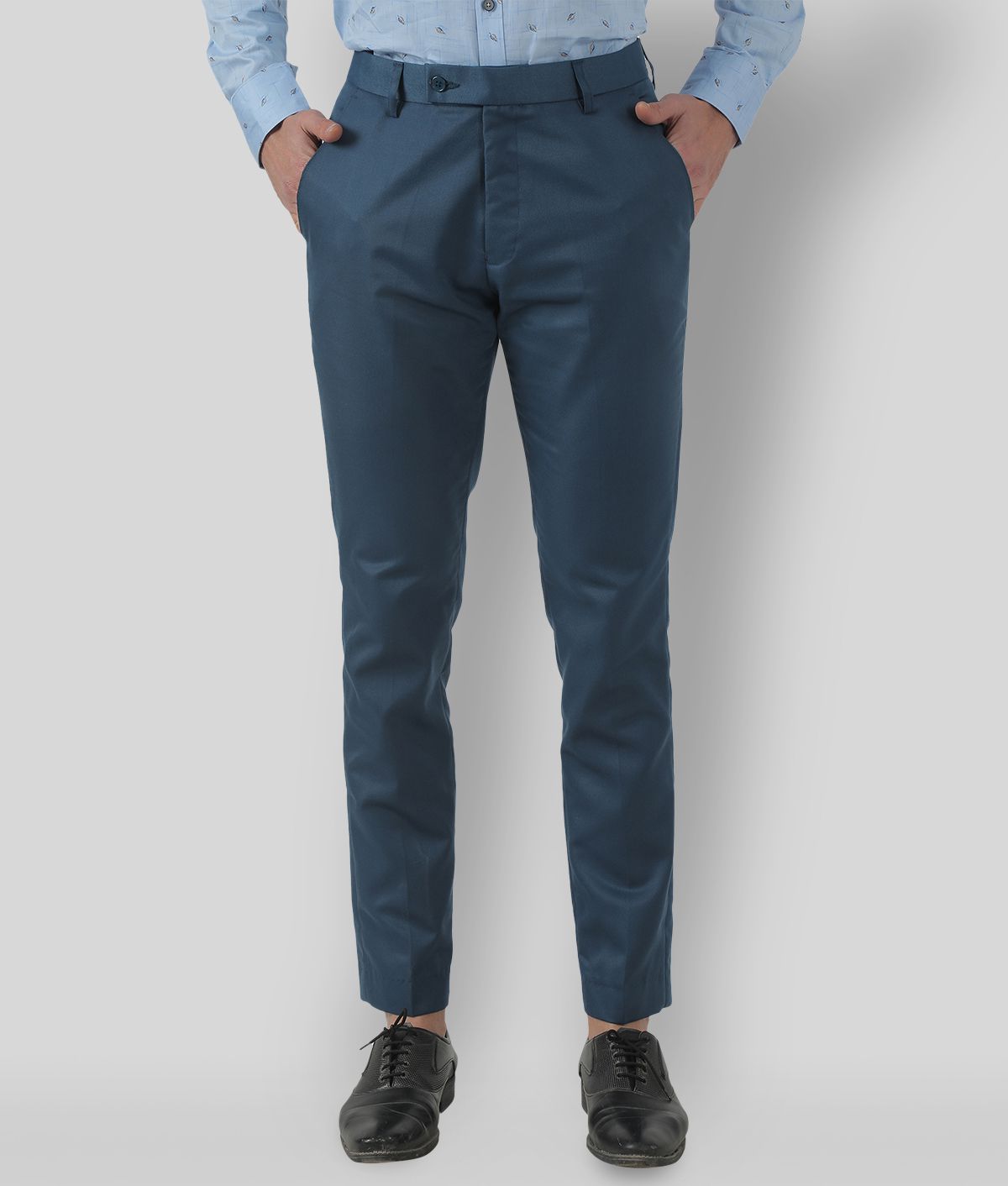     			Inspire Clothing Inspiration - Blue Polycotton Slim - Fit Men's Formal Pants ( Pack of 1 )