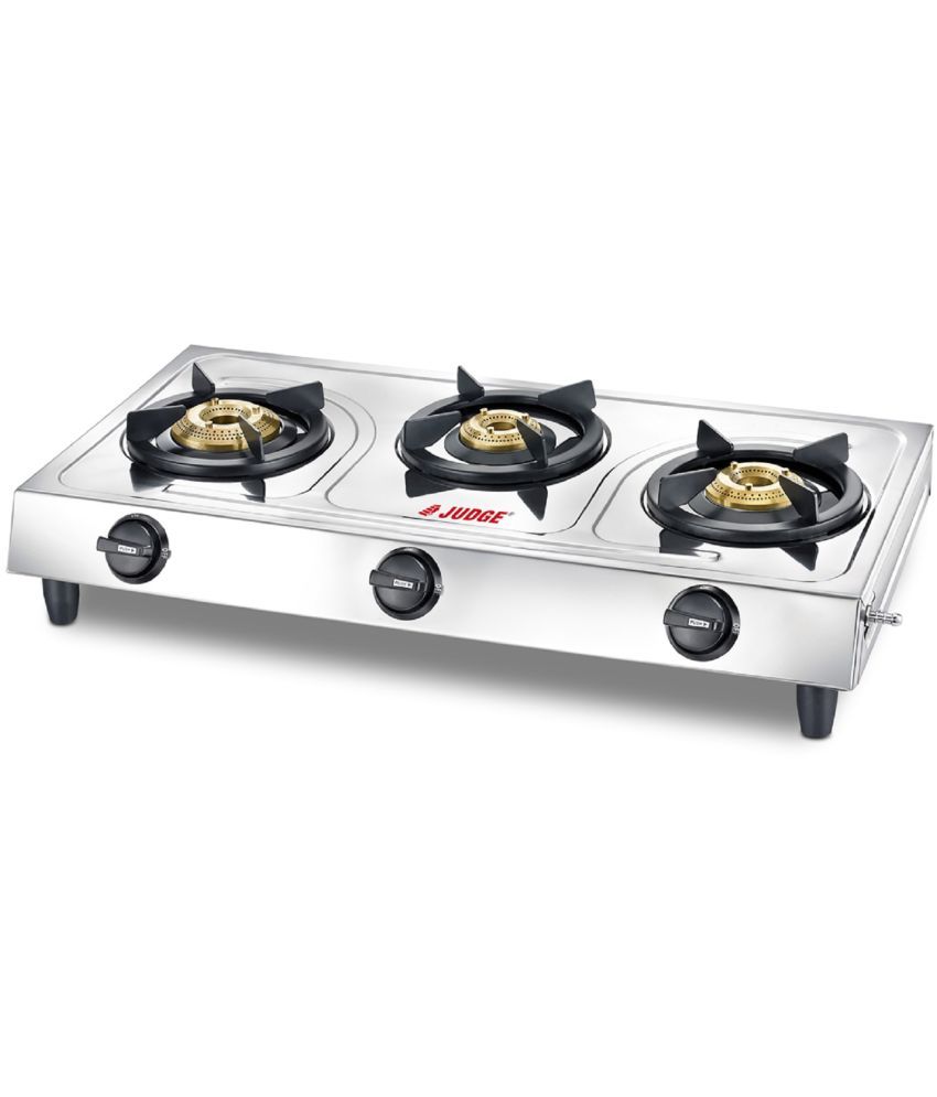 JUDGE Aura Delight L.P.G Stainless Steel Manual Gas Stove (3 Burners