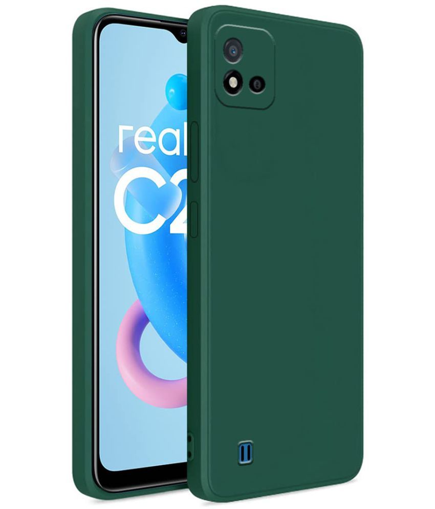     			Kosher Traders - Green Silicon Plain Back Cover Compatible For Realme Narzo 50i ( Pack of 1 )