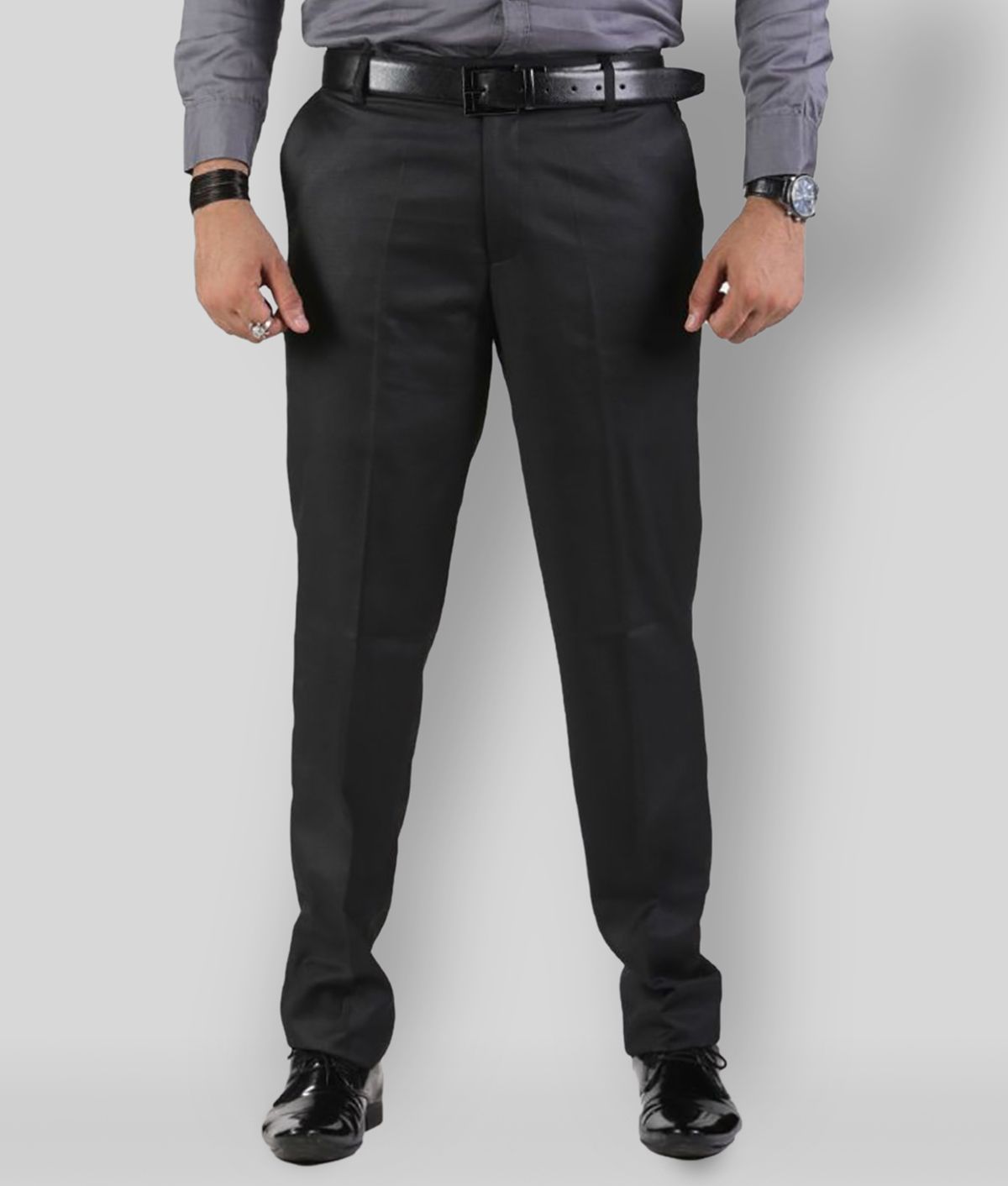     			SAM & JACK - Black Polycotton Regular - Fit Men's Formal Pants ( Pack of 1 )