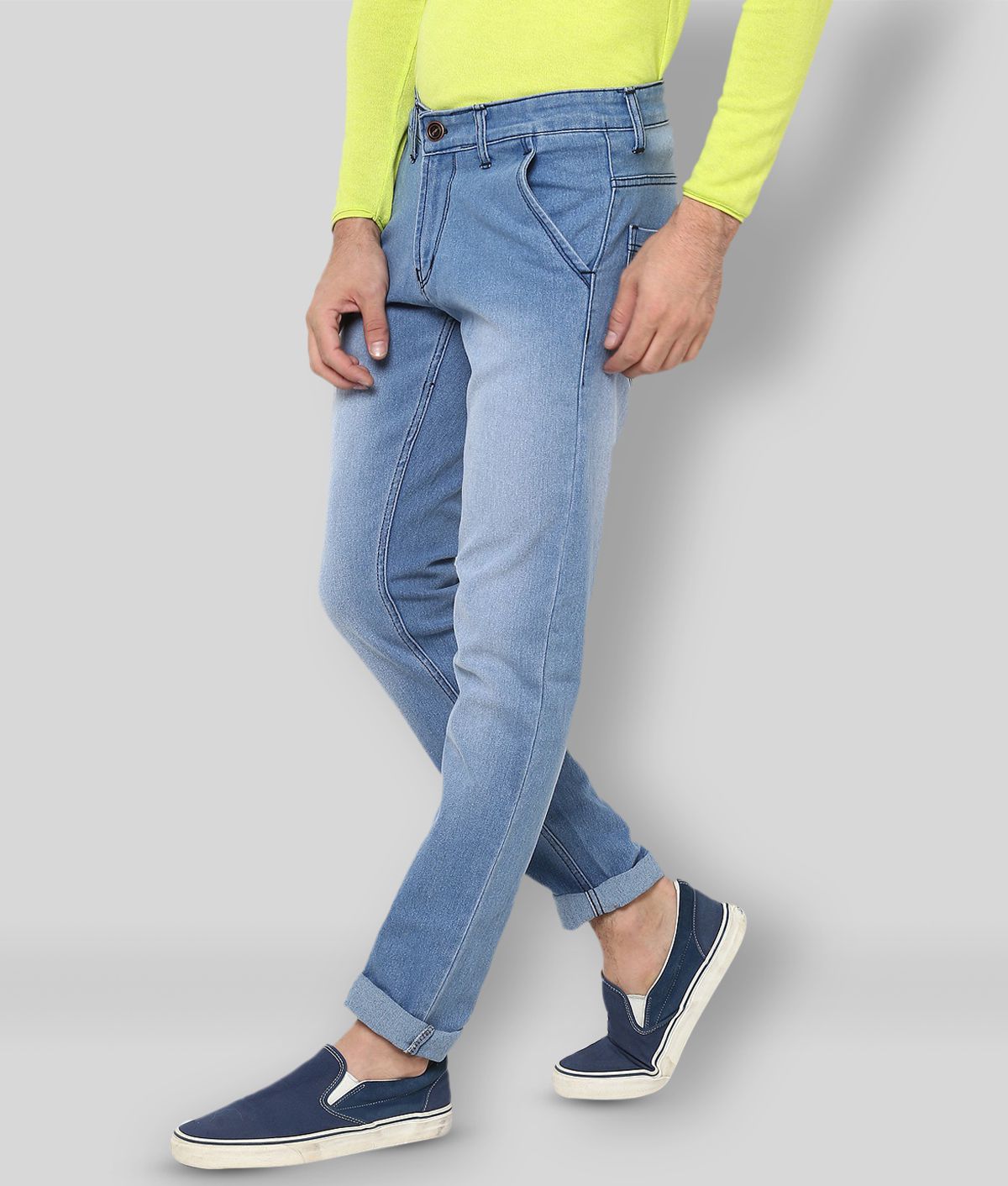 Urbano Fashion - Light Blue Cotton Blend Slim Fit Men's Jeans ( Pack of 1 )