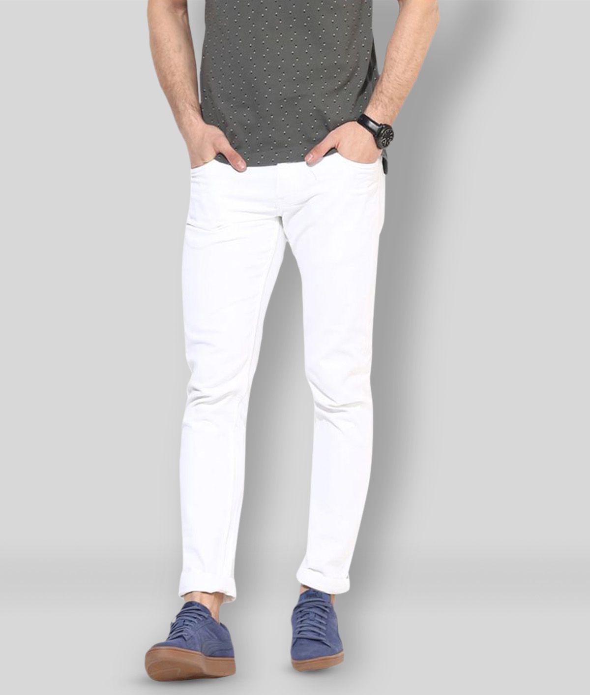     			X20 Jeans - White Cotton Blend Slim Fit Men's Jeans ( Pack of 1 )