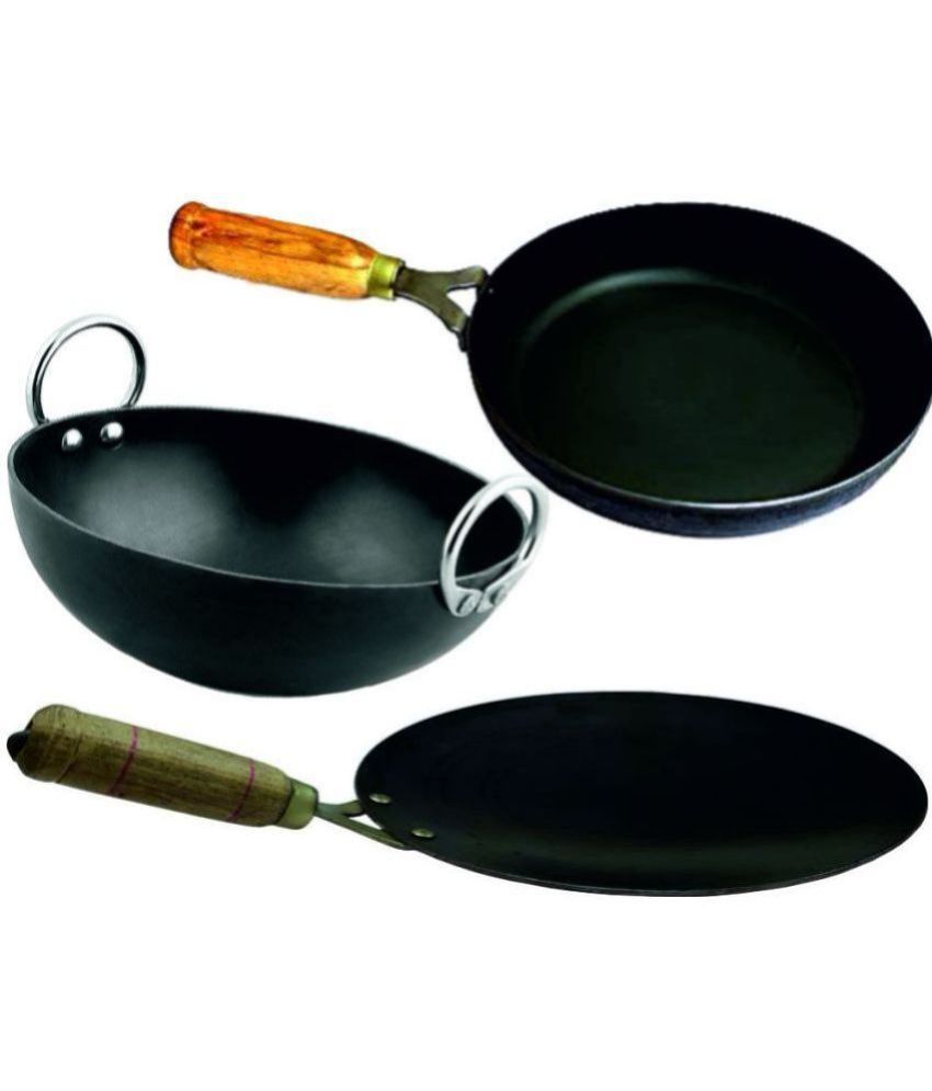     			Veer - Black Iron No Coating Cookware Sets ( Pack of 1 )