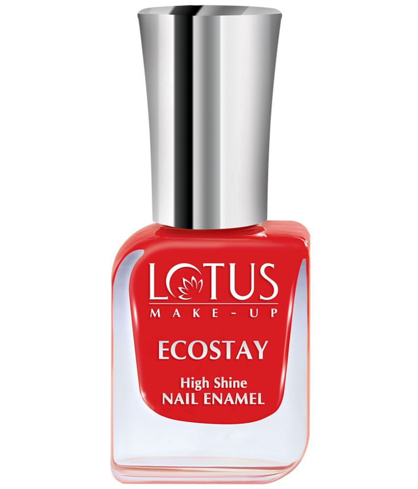     			Lotus Make, Up Ecostay Nail Enamel Hot Crimson, Easy to Apply, Glossy Finish, 10ml