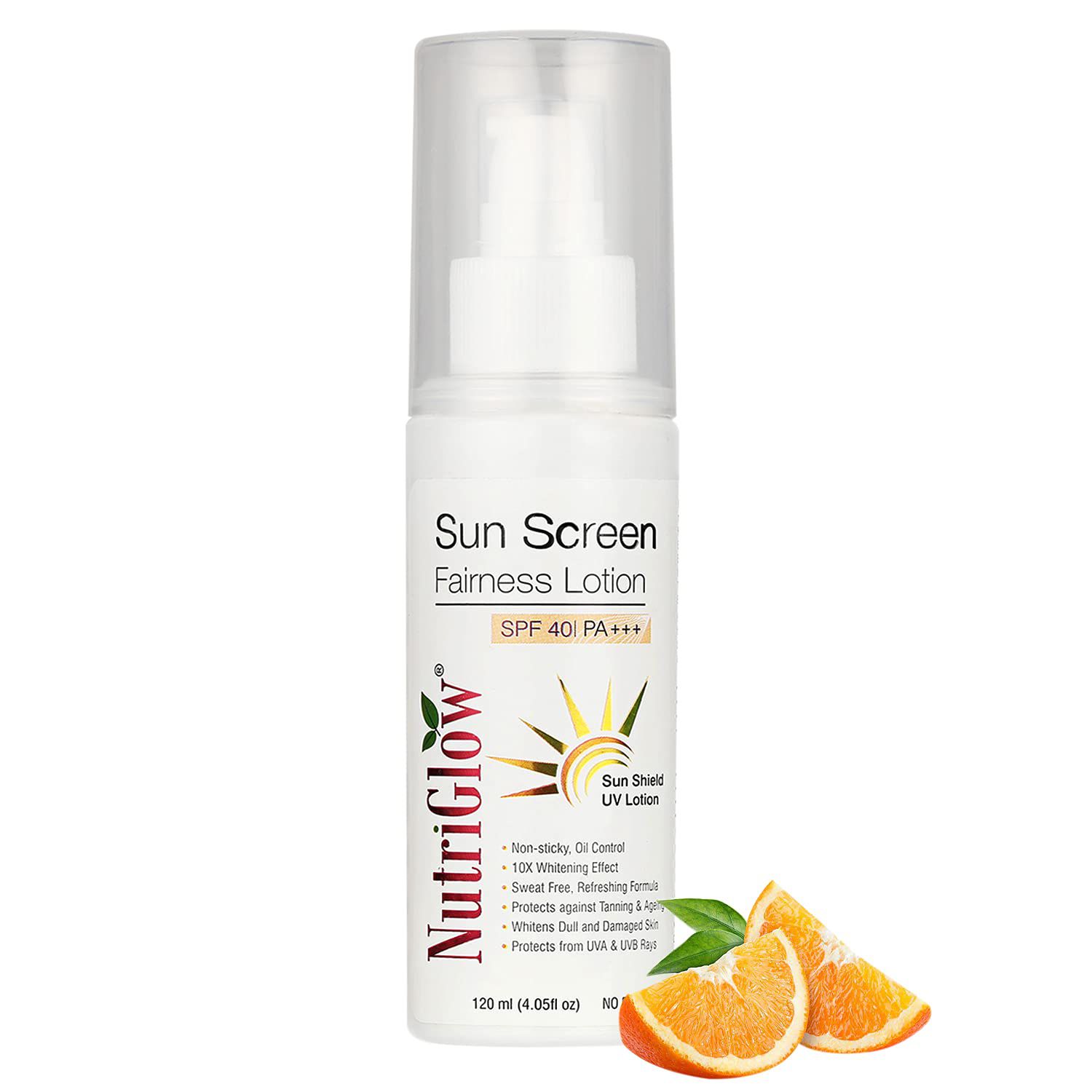    			Nutriglow SunScreen Fairness Lotion SPF 40 PA+++ Protect from UVA and UVB Rays 120 mL