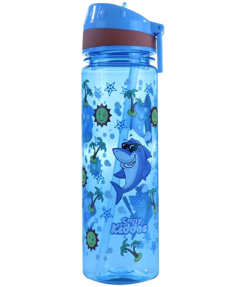     			Smily Kiddos Straight Water Bottle With Flip Top Nozzle Happy