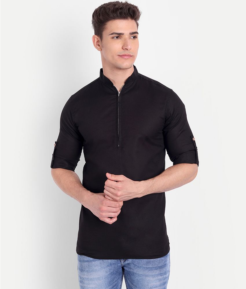     			UNI VIBE - Black Cotton Slim Fit Men's Casual Shirt ( Pack of 1 )