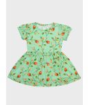 Me N My CLOSET Pack of 1 Baby Girls Cotton Frock ( Sea Green )