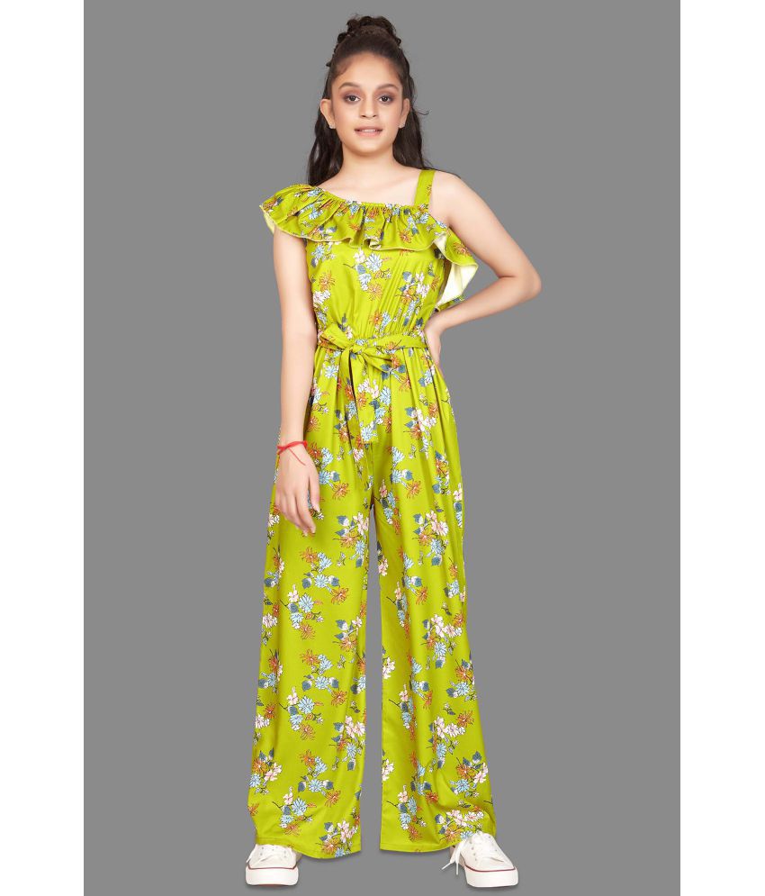     			Fashion Dream - Green Crepe Girls Jumpsuit ( Pack of 1 )