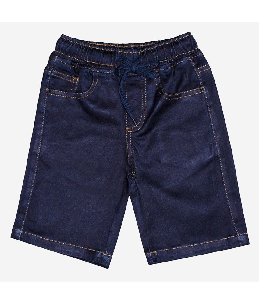 Hopscotch Boys Cotton Solid Shorts In Blue Colour For Ages 3-4 Years (KDP-3818271)