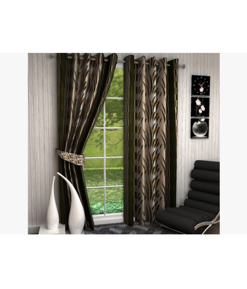     			Koli collections - Coffee Polyester Printed Door Curtain ( Pack of 2 )
