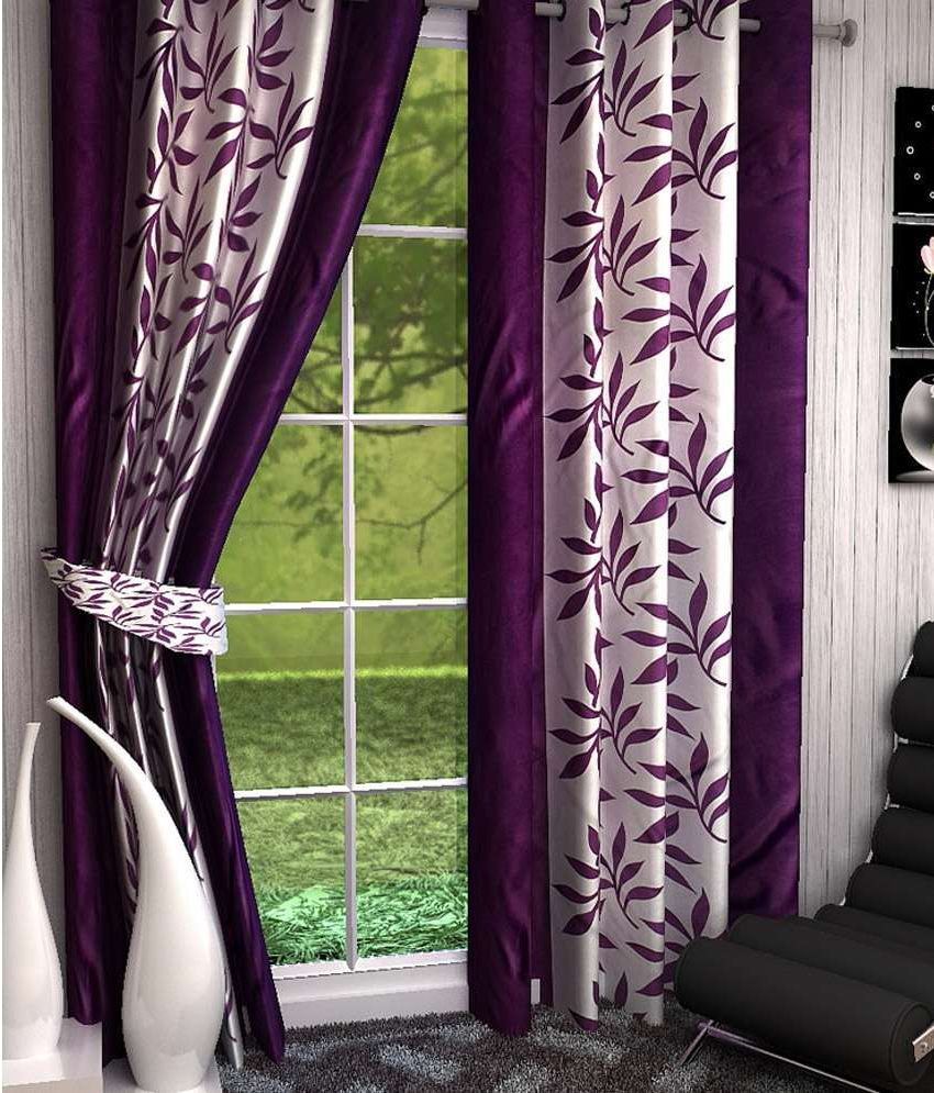     			Koli collections - Purple Polyester Printed Door Curtain ( Pack of 2 )