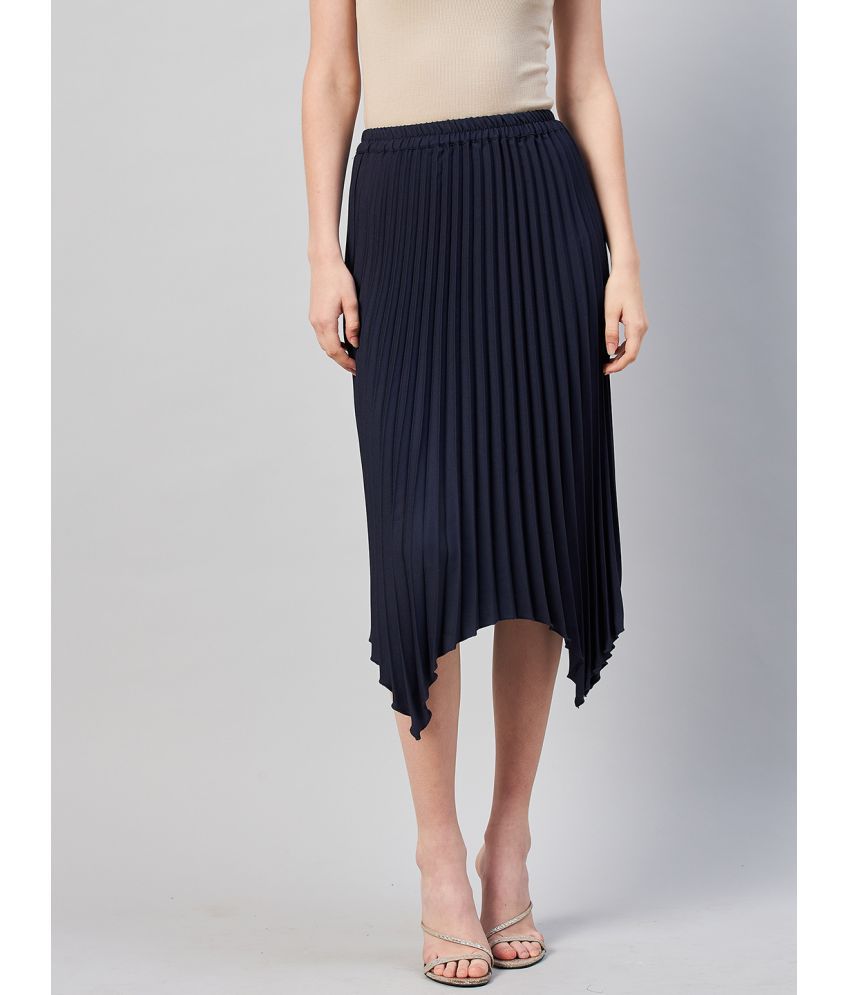     			Rare - Navy Blue Polyester Women's Asymmetrical Skirt ( Pack of 1 )