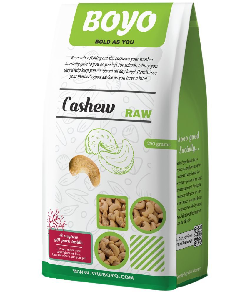     			BOYO 100% Natural Whole Cashew Nuts W240 250 gms