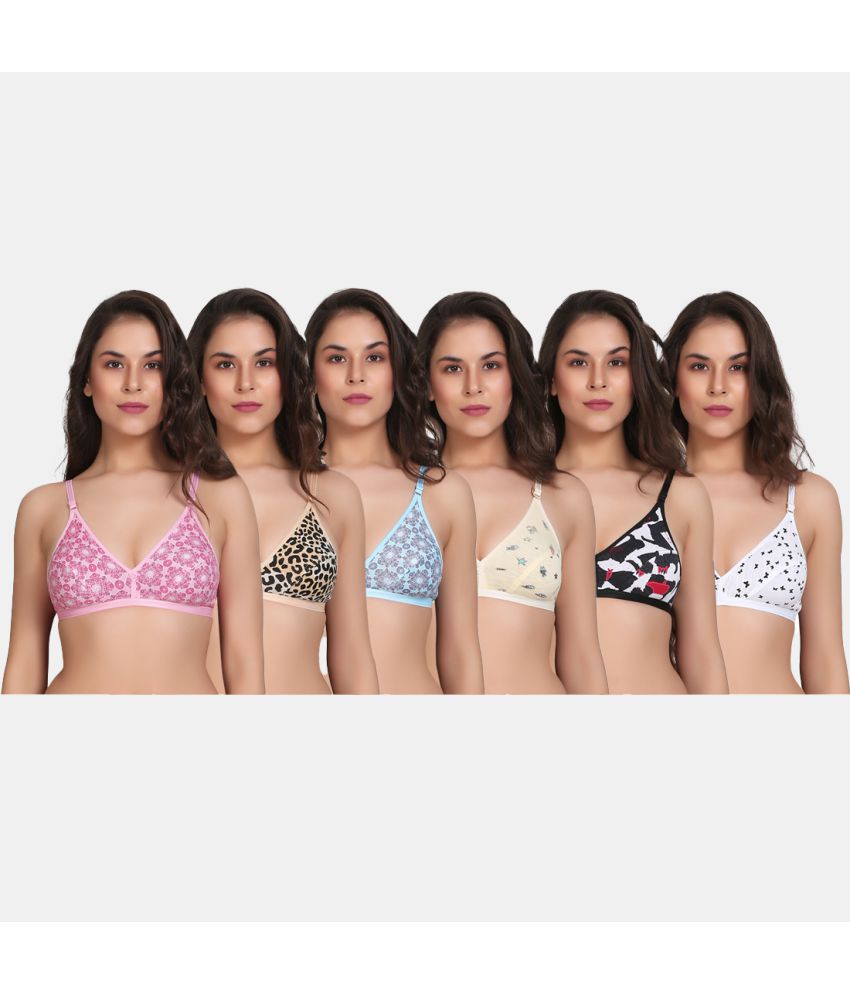    			SK Dreams - Multicolor Cotton Non Padded Women's Everyday Bra ( Pack of 6 )