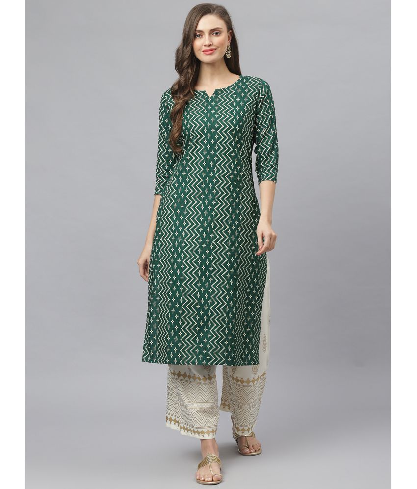     			Stylum - Green Rayon Women's Straight Kurti ( Pack of 1 )