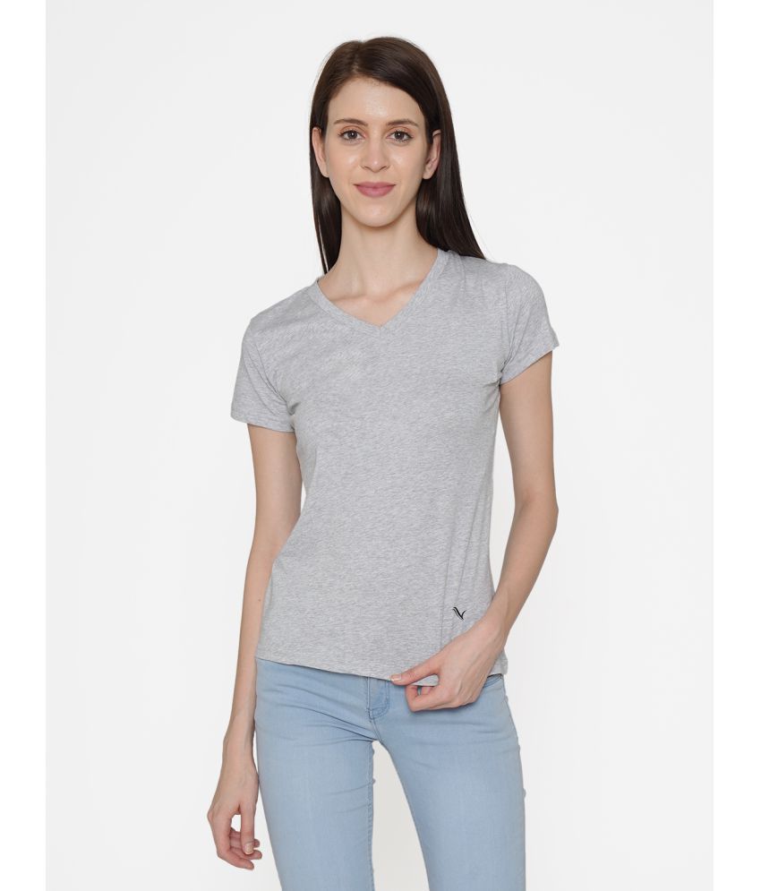 Vami - Grey Cotton Blend Regular Fit Women's T-Shirt ( Pack of 1 )