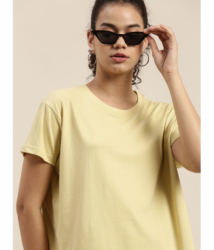     			Dillinger - Yellow Cotton Loose Fit Women's T-Shirt ( Pack of 1 )