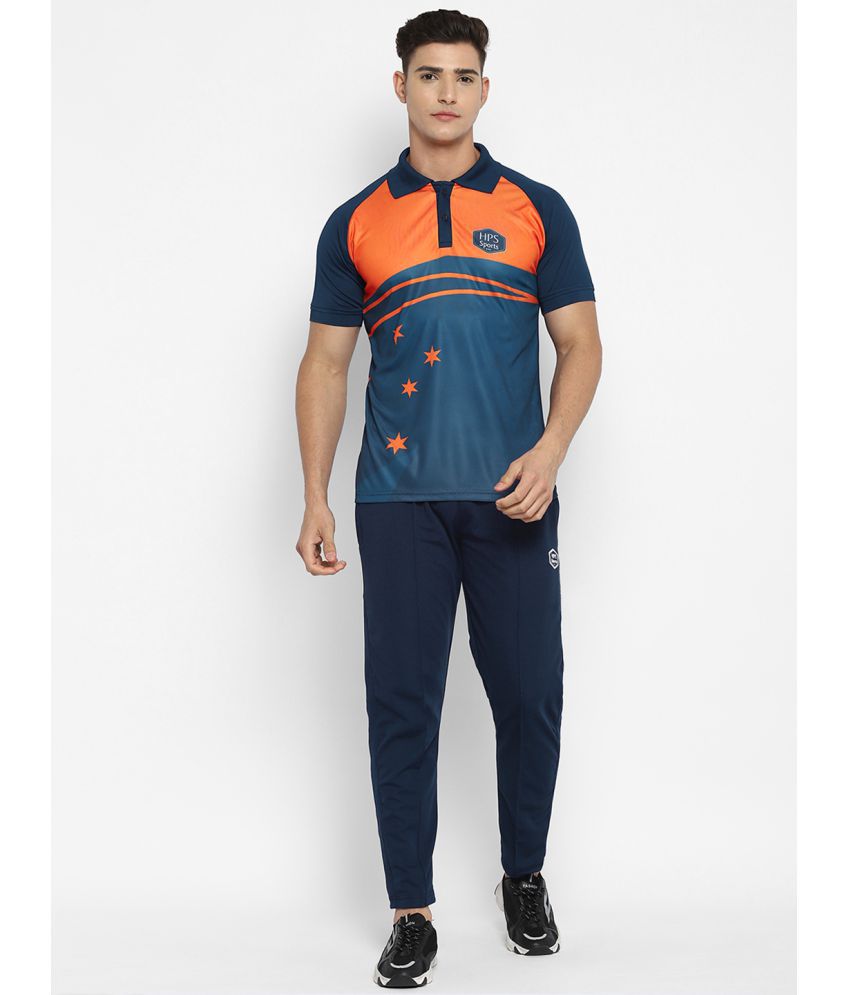 HPS Sports - Orange Polyester Regular Fit Printed Men's Sports Tracksuit ( Pack of 1 )