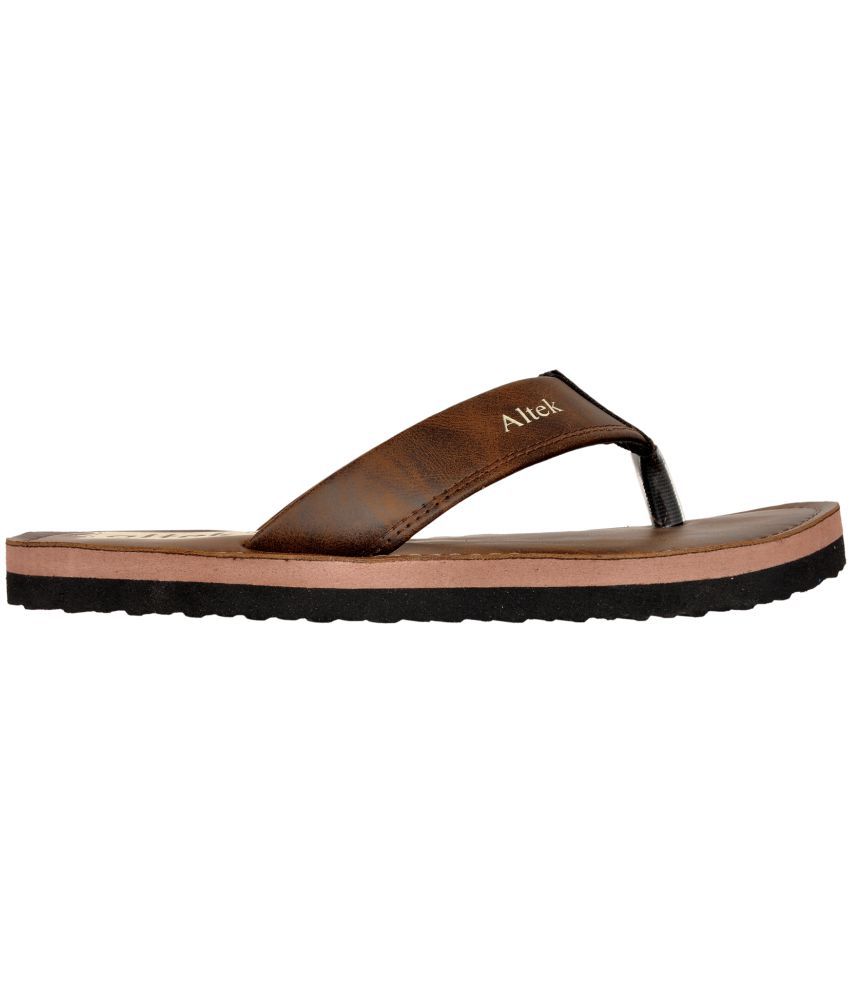 Buy Altek - Brown PU Daily Slipper Online at Best Price in India - Snapdeal