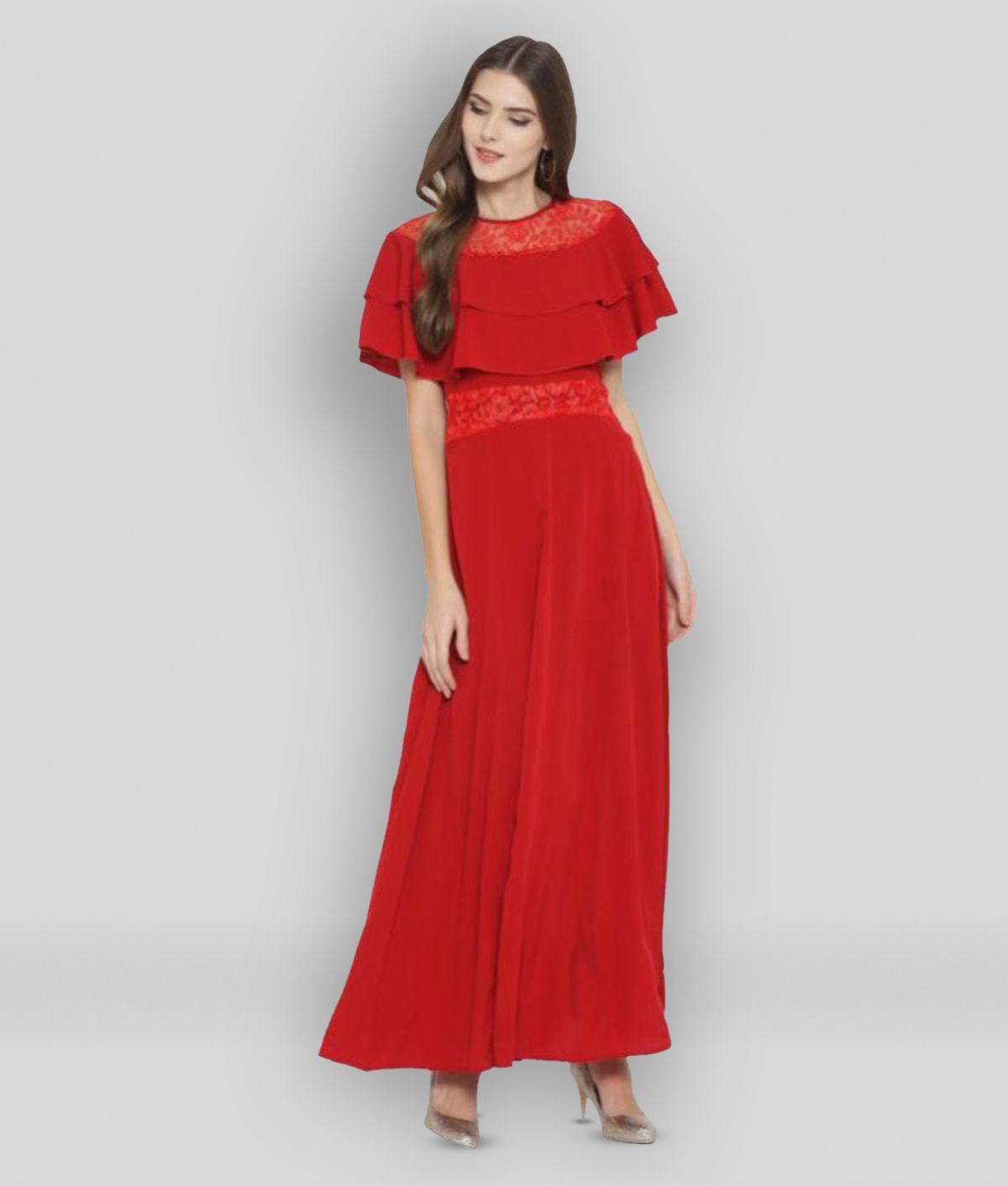 Cottinfab - Red Polyester Women's A-line Dress ( Pack of 1 )