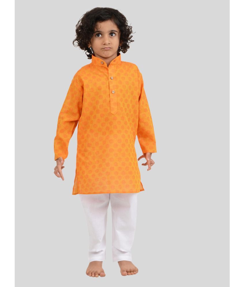     			Maharaja - Orange Cotton Boys Kurta With Pyjama ( Pack of 1 )