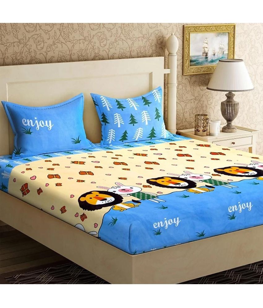     			Home Style - Multicolor Polyester Double Bedsheet with 2 Pillow Covers