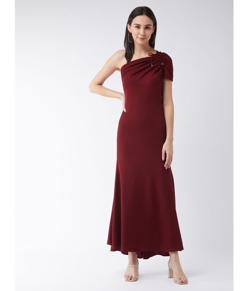     			Miss Chase - Maroon Polyester Women's Fit And Flare Dress ( Pack of 1 )