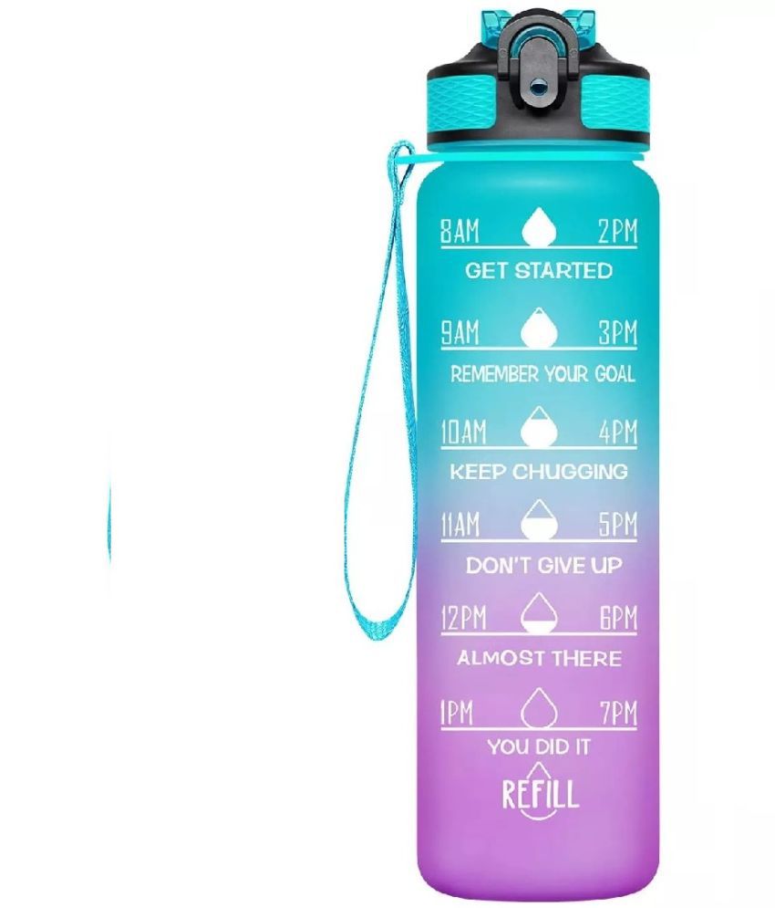     			Motivational Fitness Sports Leak proof Water Bottle with Time Marker - Multicolour Water Bottle ( Pack of 1 )