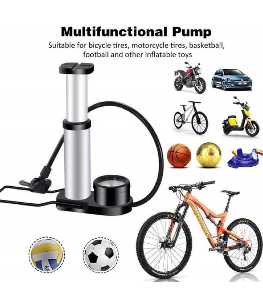     			VVORAA - Portable Mini Bike Pump/Cycle Foot Pump Foot Activated with Pressure Gauge Floor Bicycle Bikes Pump & Cycle Pump Bicycle Tire Pump for Road.