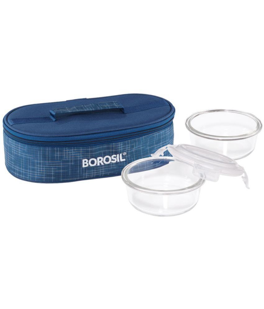Borosil - White Glass Lunch Box ( Pack of 1 )