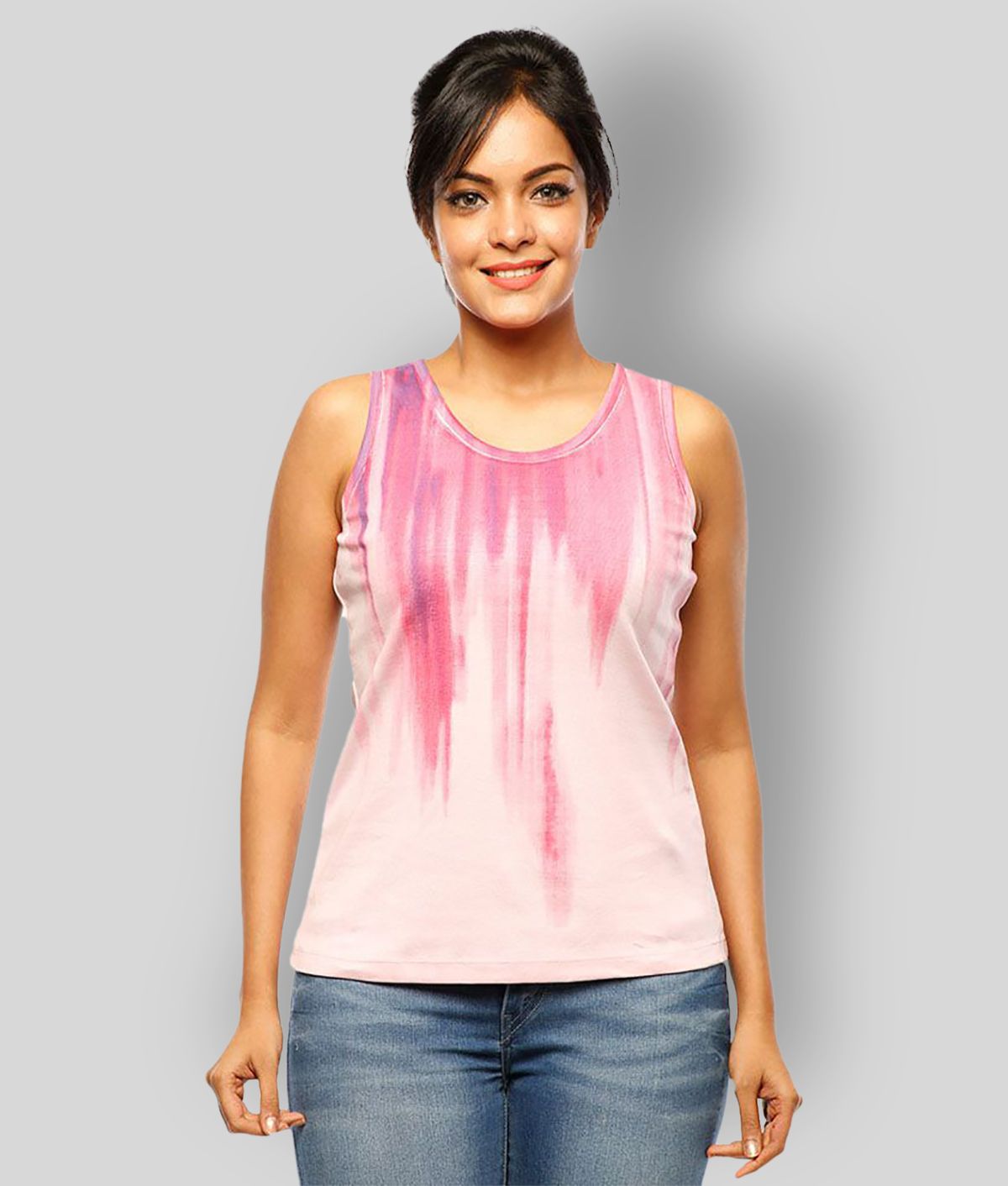     			Huetrap - Pink Cotton Women's Tank Top ( Pack of 1 )