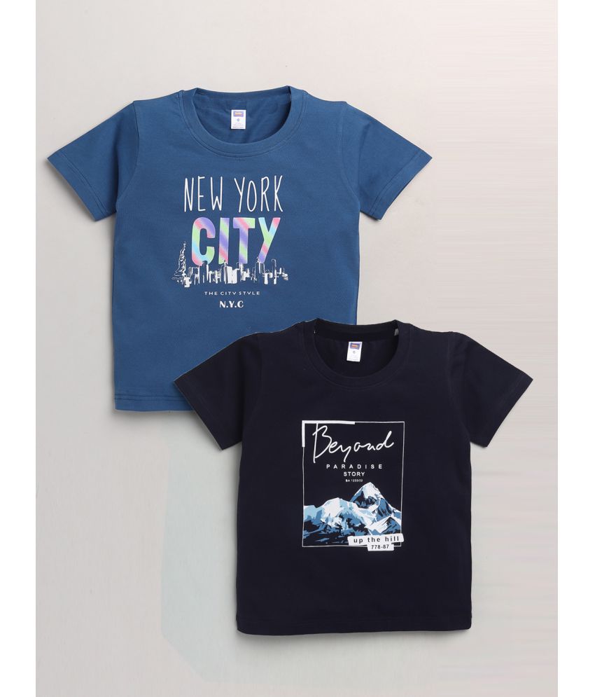 Nottie planet - Multi Color Cotton Boy's T-Shirt ( Pack of 2 )