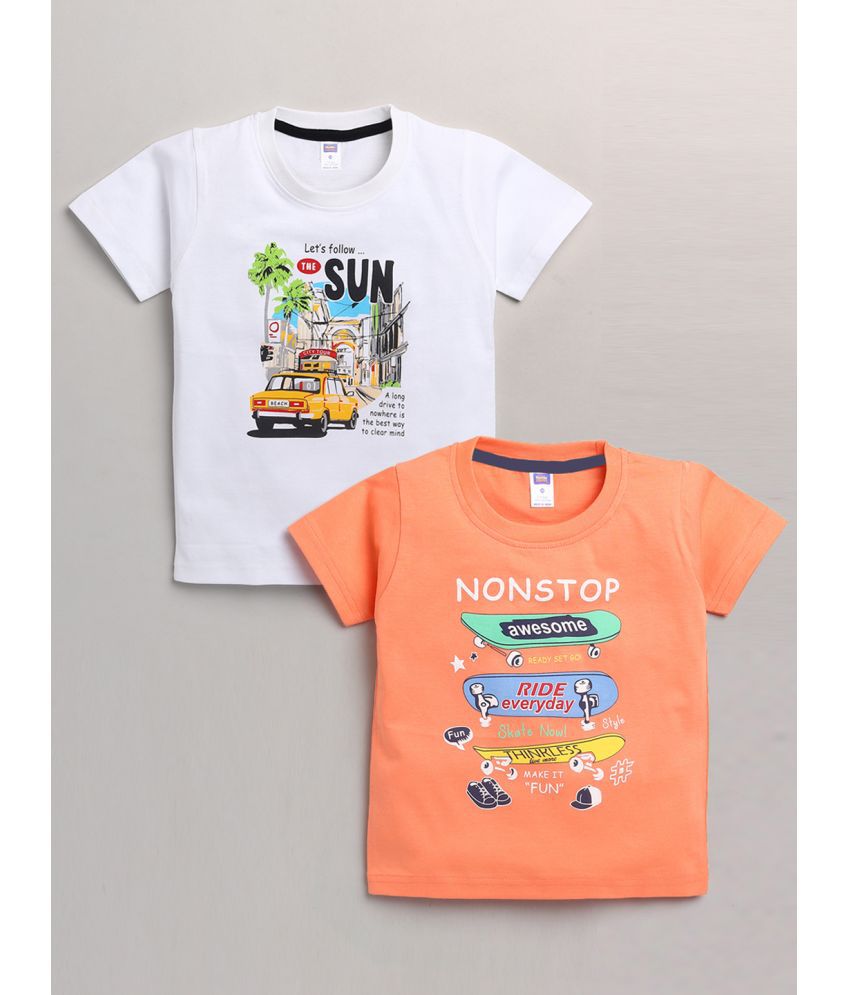 Nottie planet - Multi Color Cotton Boy's T-Shirt ( Pack of 2 )